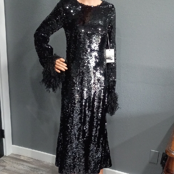 Show Me Your MuMu Priscilla Dress Elegant Black Sequin Dress
